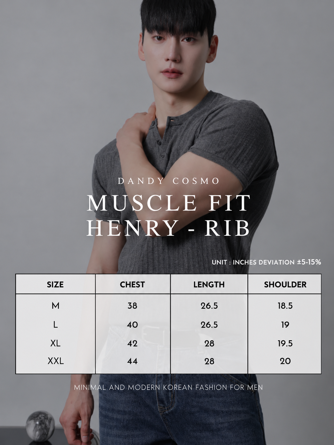 DANDY COSMO | Muscle Fit Henry Rib