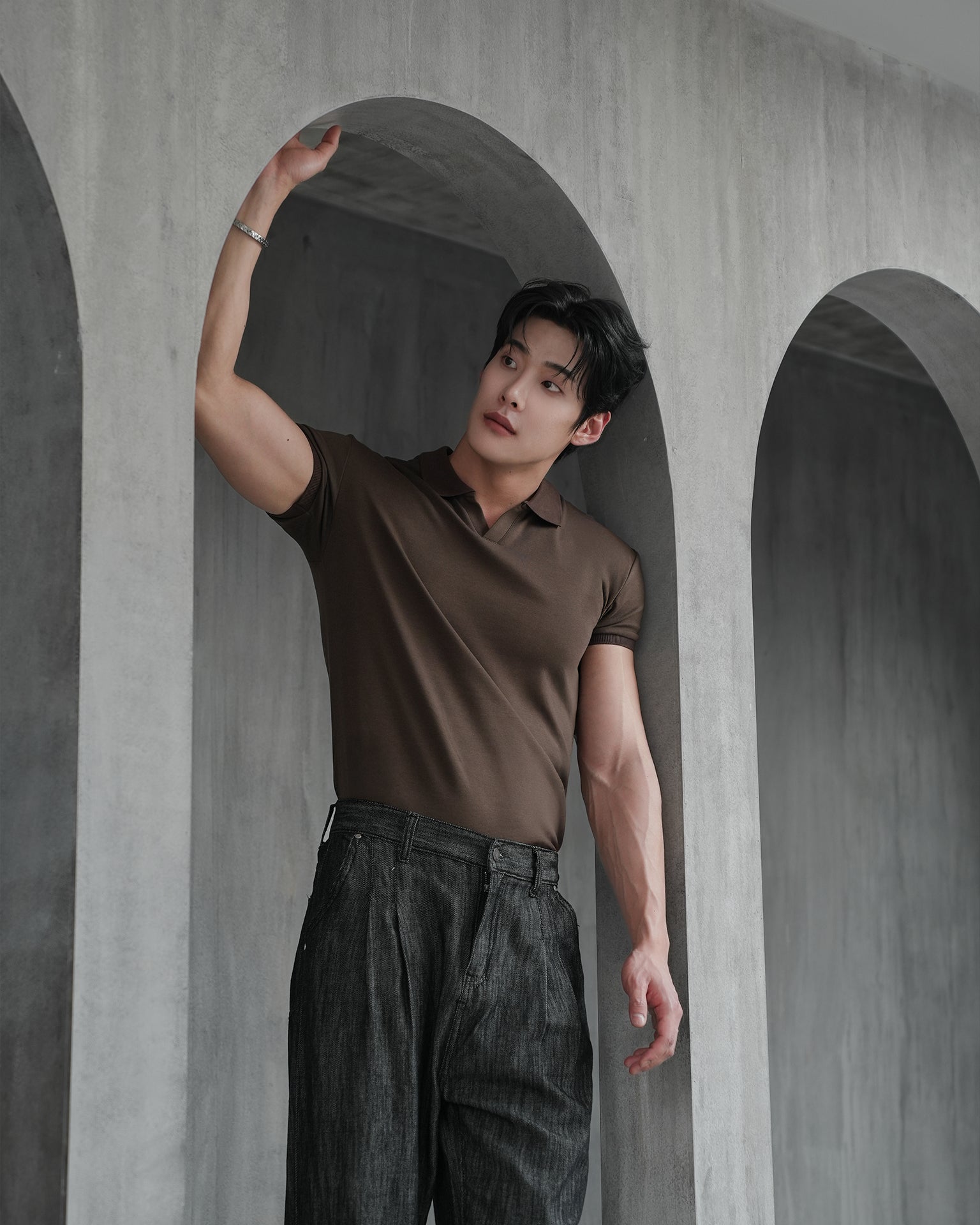 DANDY COSMO | Muscle Fit Polo Neck T-Shirt