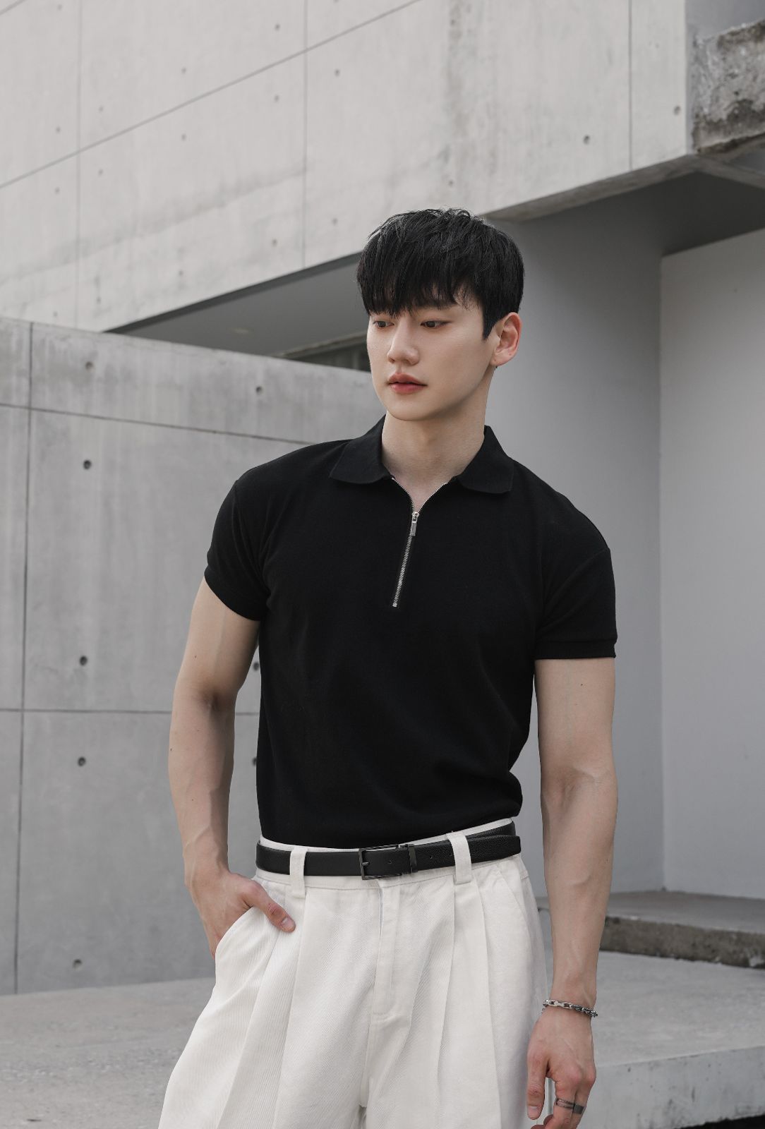 DANDY COSMO | Muscle Fit Polo Zipper